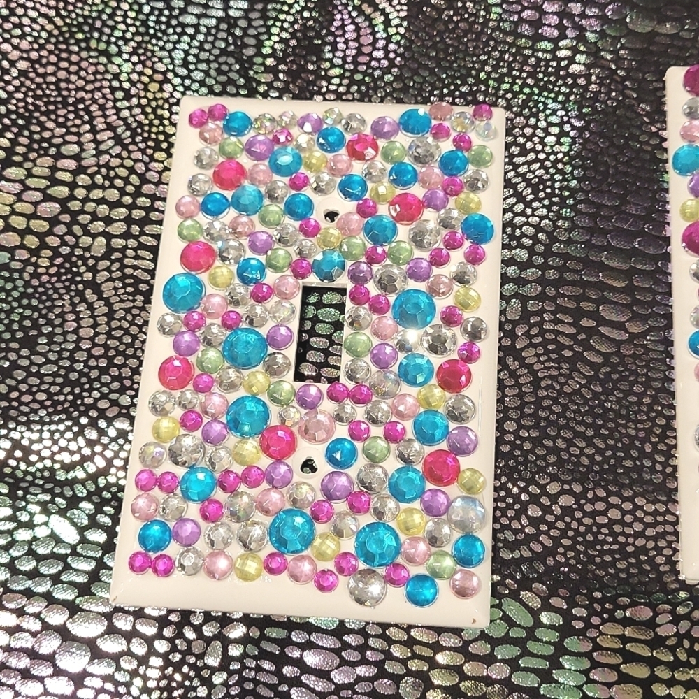 Colorful blingy light switch covers!